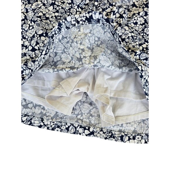 St Johns Bay Womens Floral Print Skort Size 14 Cotton Blend Navy & White With Po - Picture 4 of 8